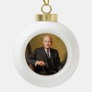 Boule En Céramique Dwight Eisenhower Président Portrait de la Maison