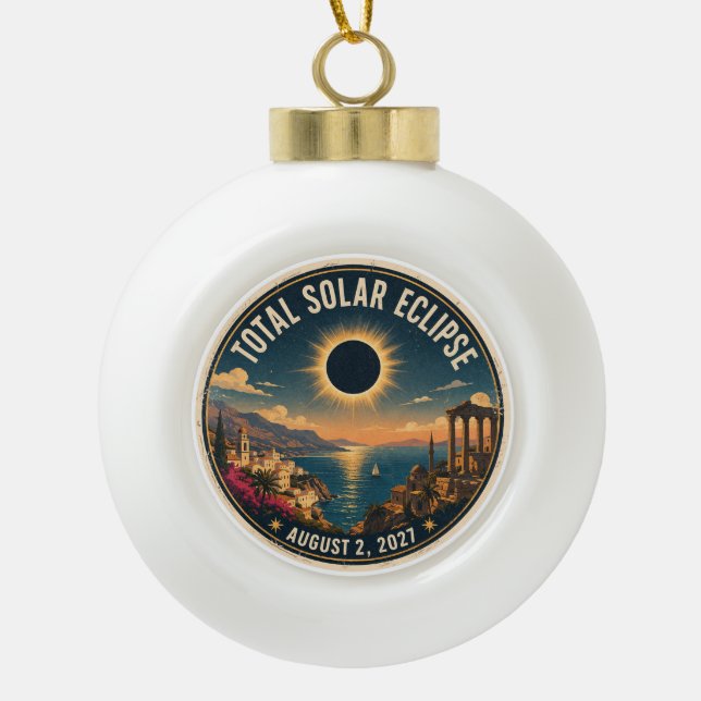 Boule En Céramique Éclipse solaire totale 2027  (Devant)