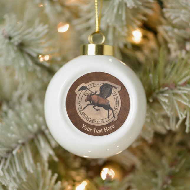 Boule En Céramique Écusson d'aviation Flying Moose (Arbre)