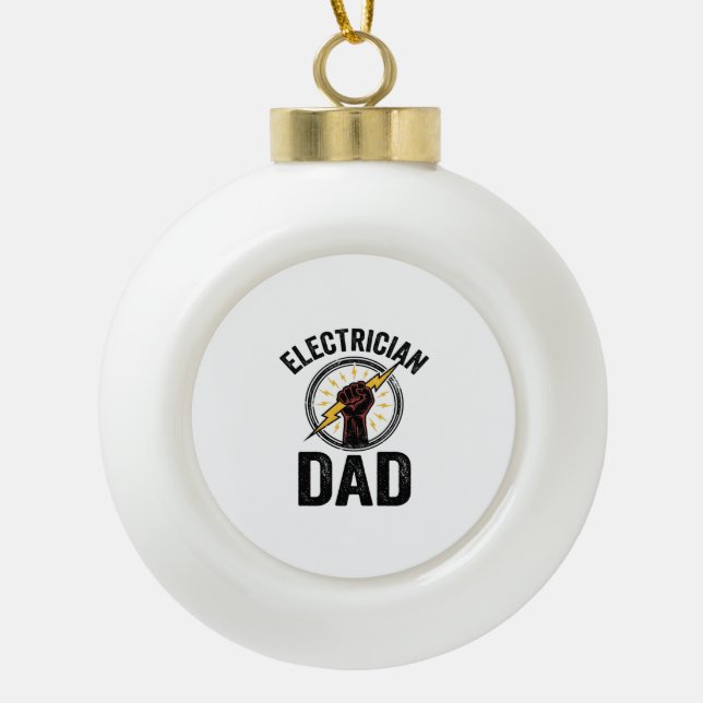 Boule En Céramique Electrician Dad Vintage Engraving Vector Shirt Des (Devant)