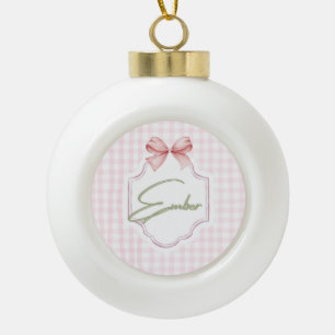 Boule En Céramique Ember Personnalisé Baby Girl Nursery Bow&En vichy