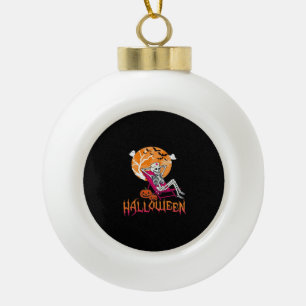 Boule En Céramique En Attente D'Halloween Infirmière D'Été Skeleton P