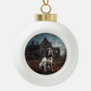 Boule En Céramique English Springer Spaniel Halloween Épouvantable