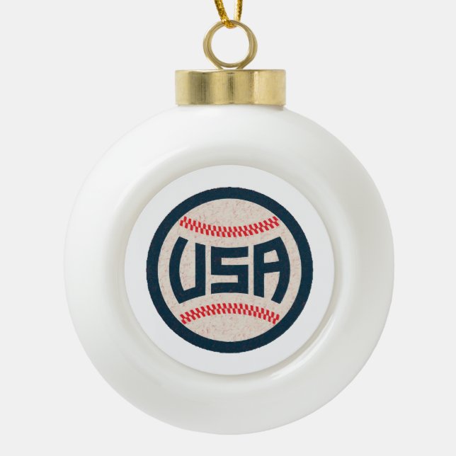 Boule En Céramique Équipe de baseball USA (Devant)