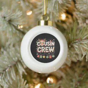 Boule En Céramique Équipe de cousins de Noël Renne Correspondant à la