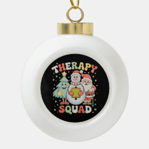 Boule En Céramique Équipe de thérapie de Noël SLP OT PT Crew Père Noë
