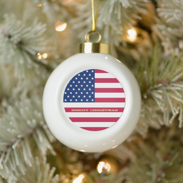 Boule En Céramique États-Unis Drapeau étoiles rayures American Patrio (Arbre)