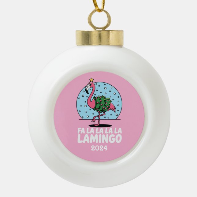 Boule En Céramique Fa La La La La Lamingo (Devant)