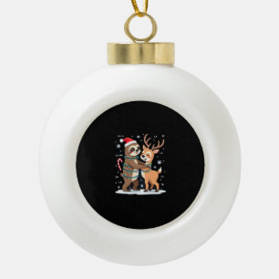 Boule En Céramique Fa La La Lama Illuminations Paresseux à Cheval sur