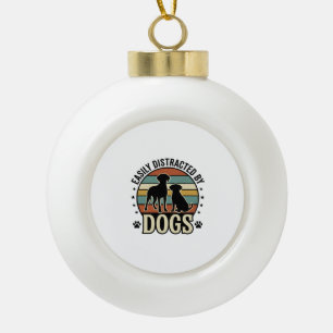 Boule En Céramique Facilement distrait par les chiens Design silhouet