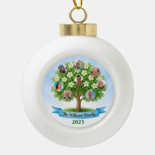 Boule En Céramique Family Tree Photo Christmas Heritage Holiday Cadea