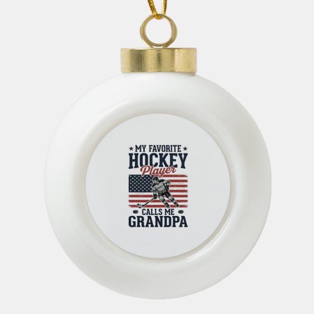 Boule En Céramique Favorite Hockey Player Calls Me Grandpa Vintage Sh (Devant)