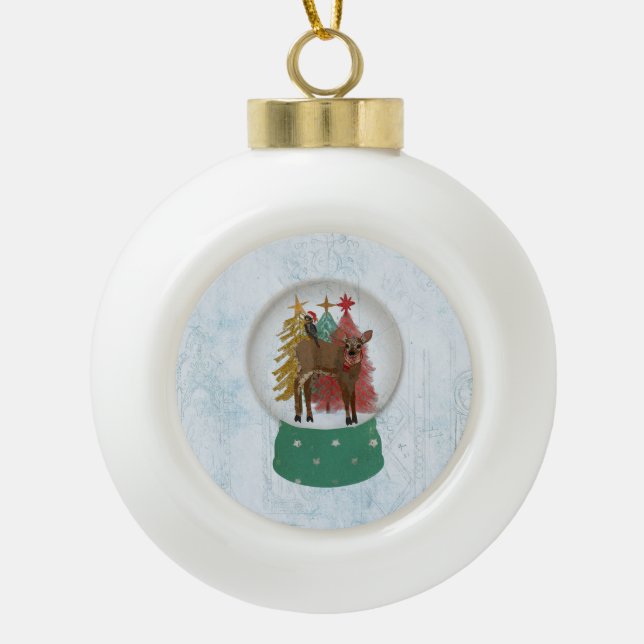 BOULE EN CÉRAMIQUE FAWN & FALCON SNOW GLOBE (Devant)