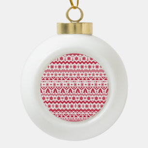 Boule En Céramique Festive Noël sans couture motif.