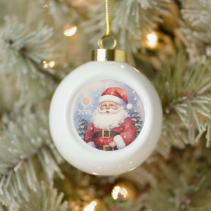 Boule En Céramique Festive Père Noël ajouter année