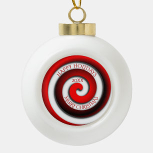 Boule En Céramique Fêtes joyeuses de la spirale inhabituelle Joyeux N