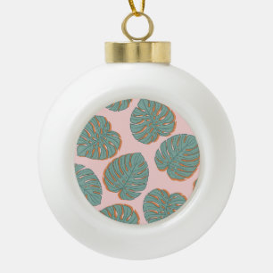 Boule En Céramique Feuille de Monstera : Motif Vintage tropical