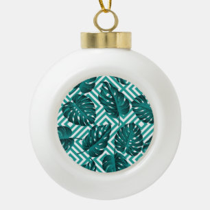 Boule En Céramique Feuilles tropicaux : Motif Floral sans joint.