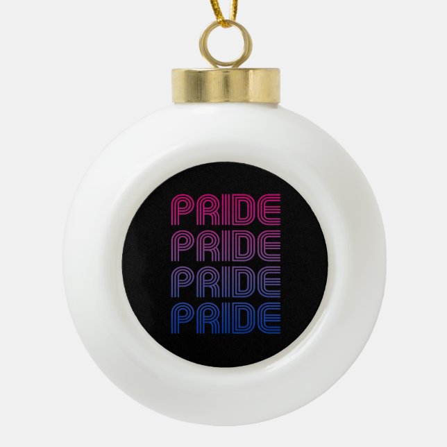 Boule En Céramique Fierté Rétro Bisexuelle (Devant)