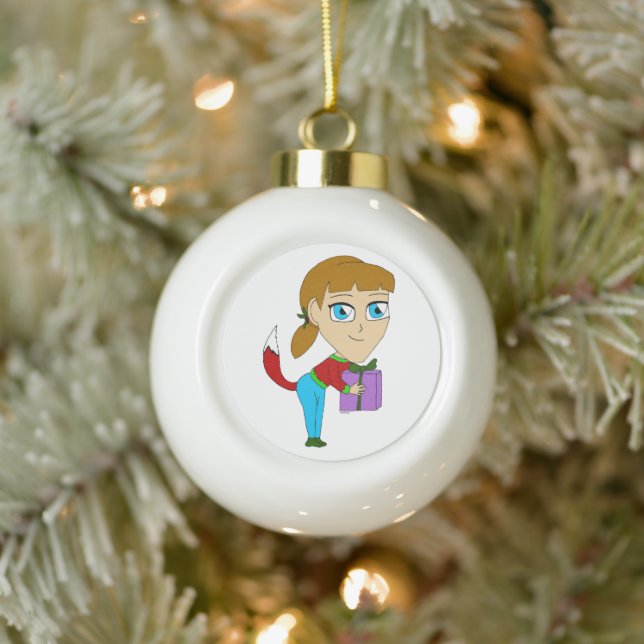 Boule En Céramique fille chibi foxy    (Arbre)