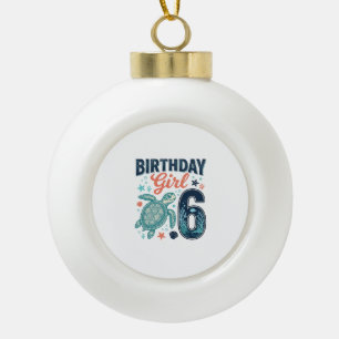 Boule En Céramique Fille d'anniversaire 6 Tortue de mer Conception ve