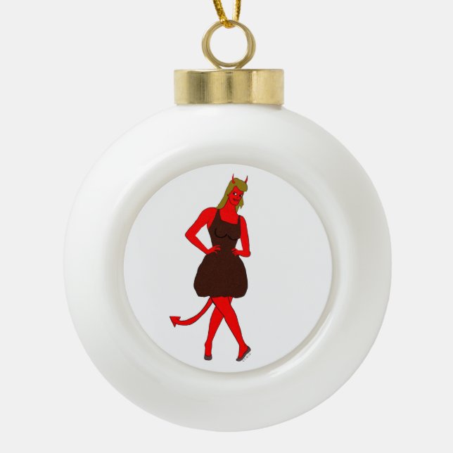 Boule En Céramique fille diable (Devant)