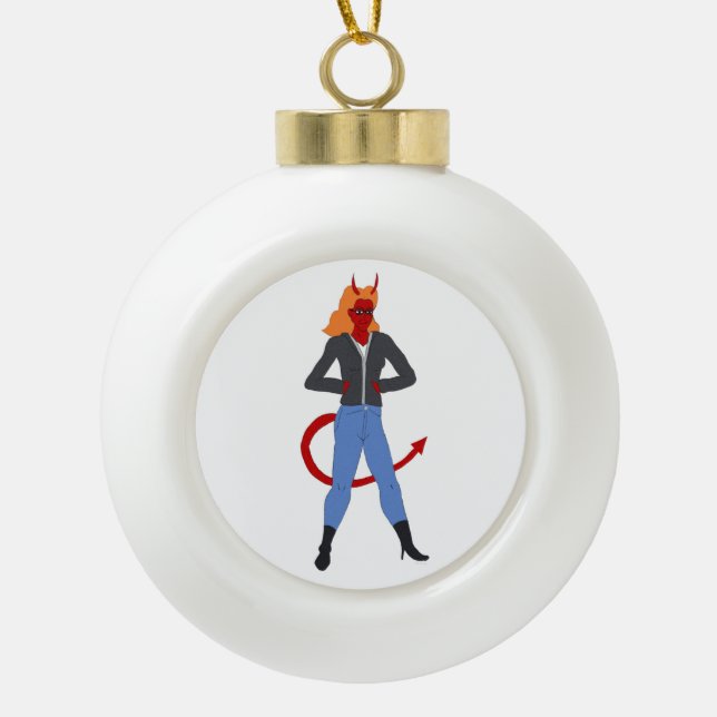 Boule En Céramique fille diable (Devant)