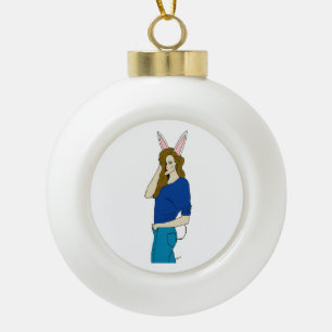 Boule En Céramique fille lapin