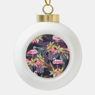 Boule En Céramique Flamant rose Tropical : Motif sans couture d'été