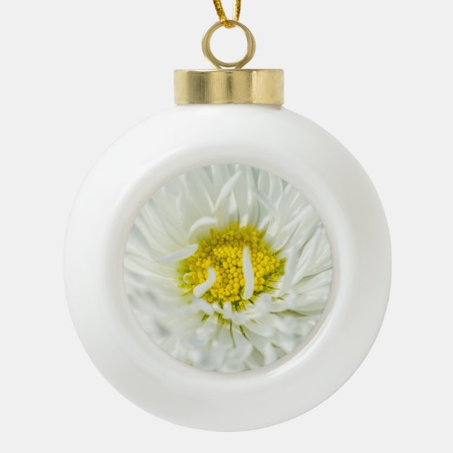 Boule En Céramique Fleur de marguerite anglaise blanche (Devant)