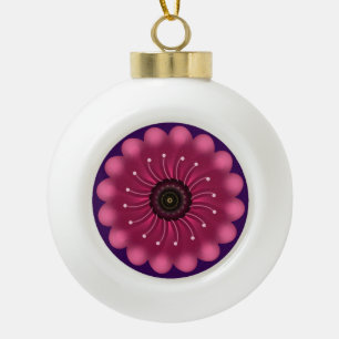 Boule En Céramique Fleur Fantastique Rose Luminescente   Fleur Floral