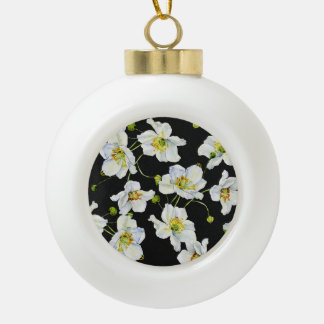 Boule En Céramique Fleurs chamomiles : Motif d'illustration aquarelle