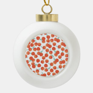 Boule En Céramique Fruits de pêche, motif d'été.