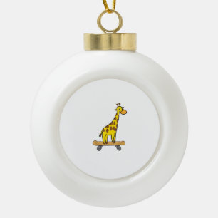 Boule En Céramique Funny Giraffe Lover Giraffe Skateboard