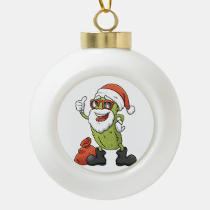 Boule En Céramique Funny Pickle Santa Claus