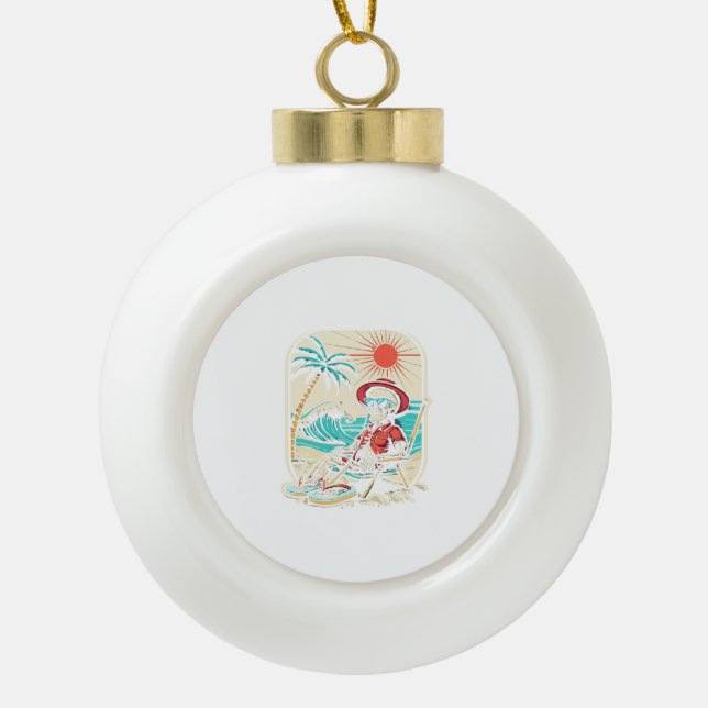 Boule En Céramique Funny Skeleton Summer (Devant)