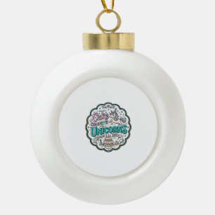 Boule En Céramique Gâteau de Licorne Confettis Licornes POD Prêt POD