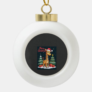 Boule En Céramique Girafe Joyeux Noël Éclairage de l'Arbre de Noël Pè
