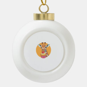 Boule En Céramique Giraffe Avec Cupcake