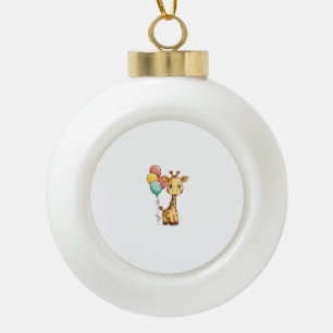 Boule En Céramique Giraffe Cute Avec Ballons