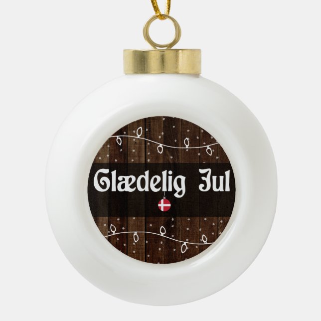 Boule En Céramique Glæ delig Jul Danois Joyeux Noël, Style Rustique (Devant)