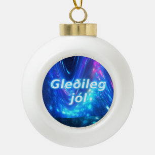 Boule En Céramique Gleðileg Jól - Qaanaaq - Lumières du Nord