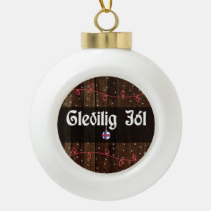 Boule En Céramique Gleðilig jól Faroese Joyeux Noël, style rustique
