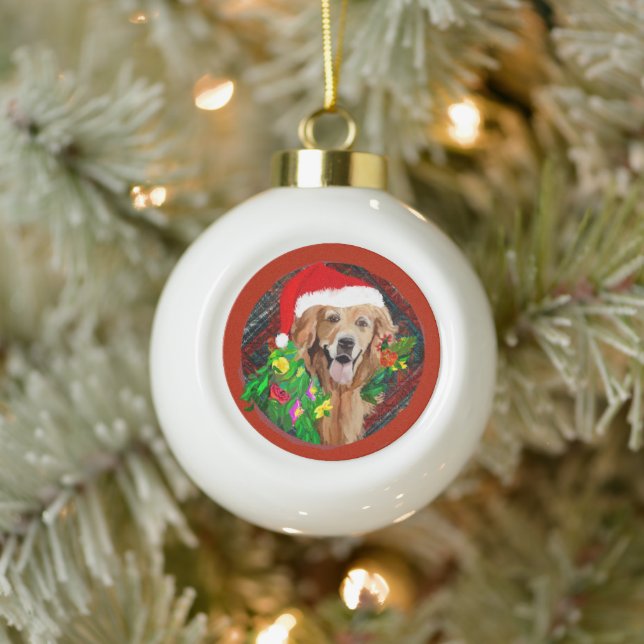 Boule En Céramique Golden Retriever Mom mignon chien race (Arbre)