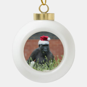 Boule En Céramique Gorille à Noël