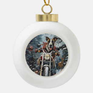 Boule En Céramique Grand Danois à moto Noël