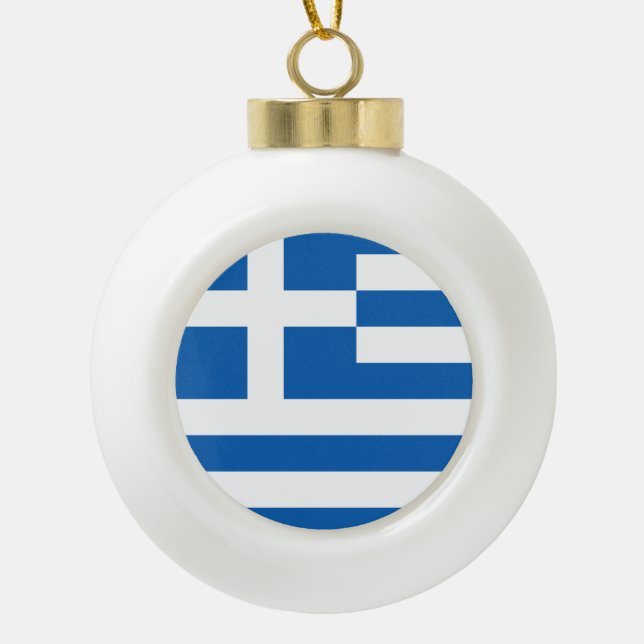 Boule En Céramique Grèce Drapeau du patriotisme grec (Devant)