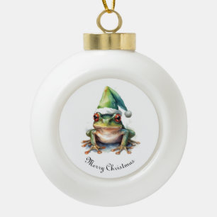 Boule En Céramique Grenouille de Noël Frolic, personnalisé