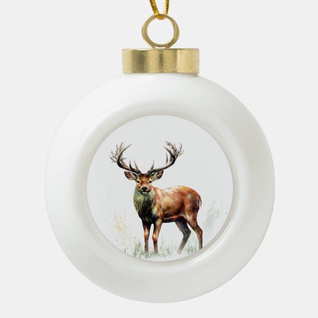 Boule En Céramique Gros Cerf Raté (Devant)