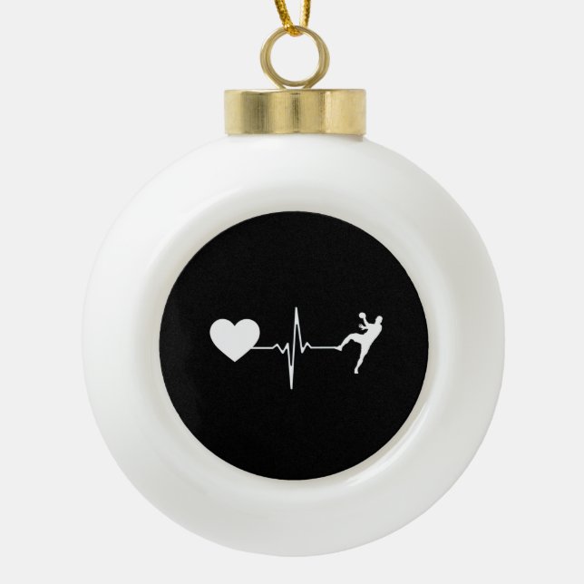 Boule En Céramique Handball Handball Player Hearbeat (Devant)